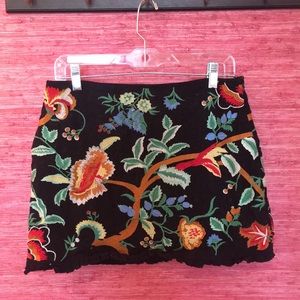 Black floral skirt